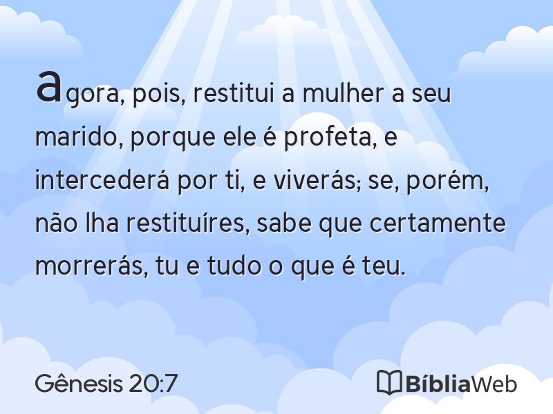 Gênesis 20:7 em imagem para compartilhar