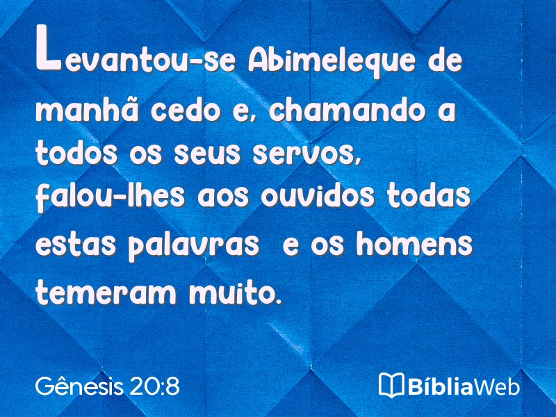 Gênesis 20:8 em imagem para compartilhar