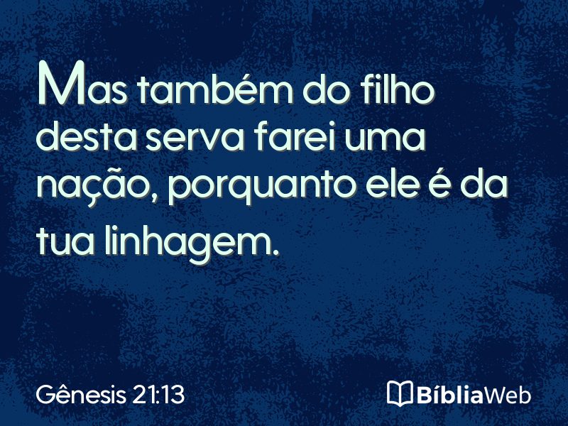 Gênesis 21:13 em imagem para compartilhar