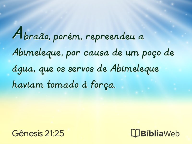 Gênesis 21:25 em imagem para compartilhar