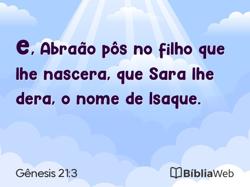 Gênesis 21:3 em imagem para compartilhar