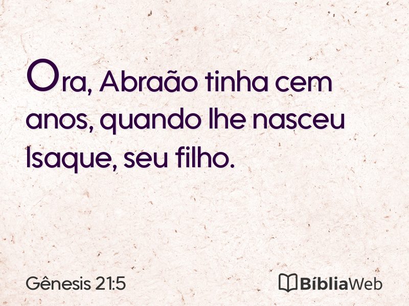 Gênesis 21:5 em imagem para compartilhar