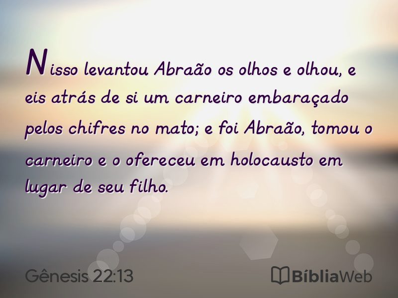 Gênesis 22:13 em imagem para compartilhar