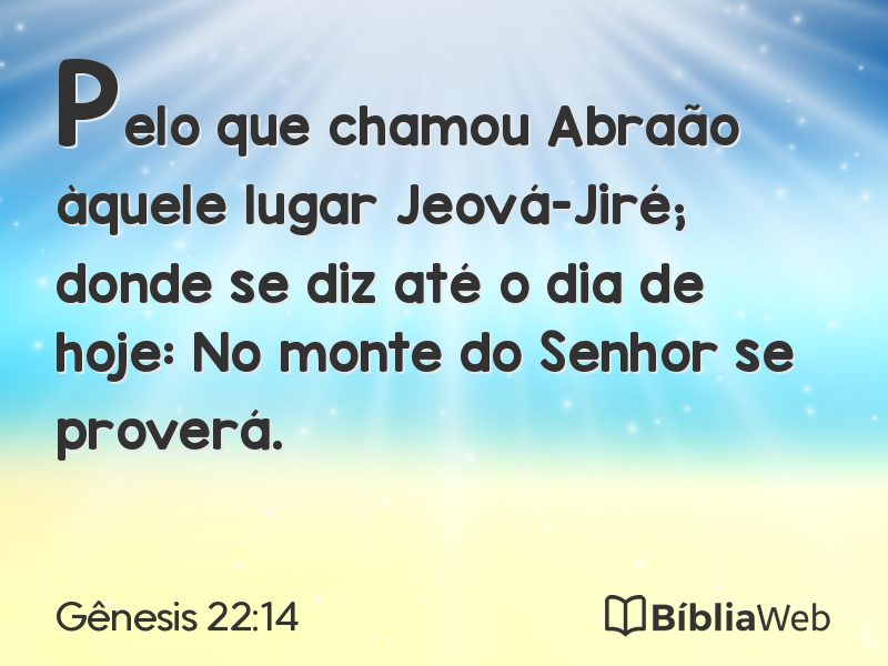 Gênesis 22:14 em imagem para compartilhar