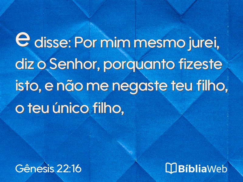 Gênesis 22:16 em imagem para compartilhar