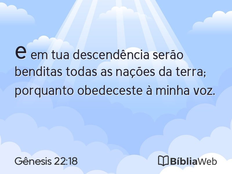 Gênesis 22:18 em imagem para compartilhar