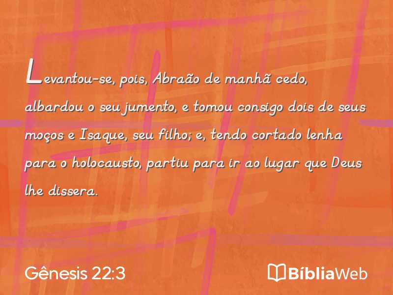 Gênesis 22:3 em imagem para compartilhar