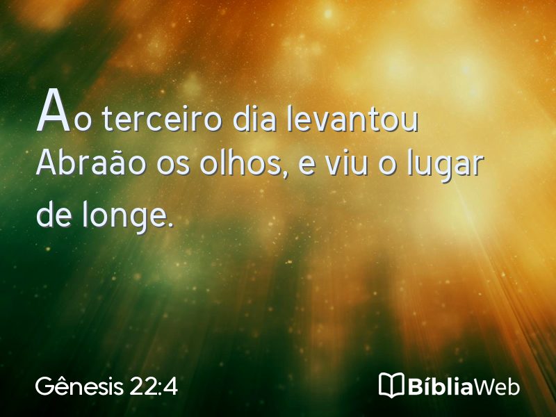 Gênesis 22:4 em imagem para compartilhar