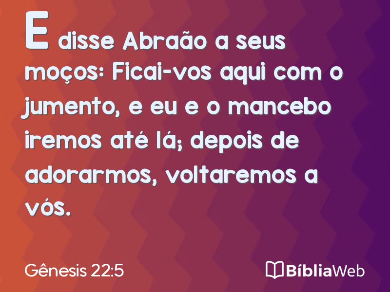 Gênesis 22:5 em imagem para compartilhar