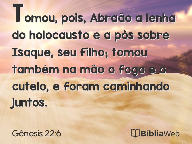 Gênesis 22:6 em imagem para compartilhar