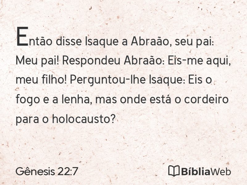 Gênesis 22:7 em imagem para compartilhar