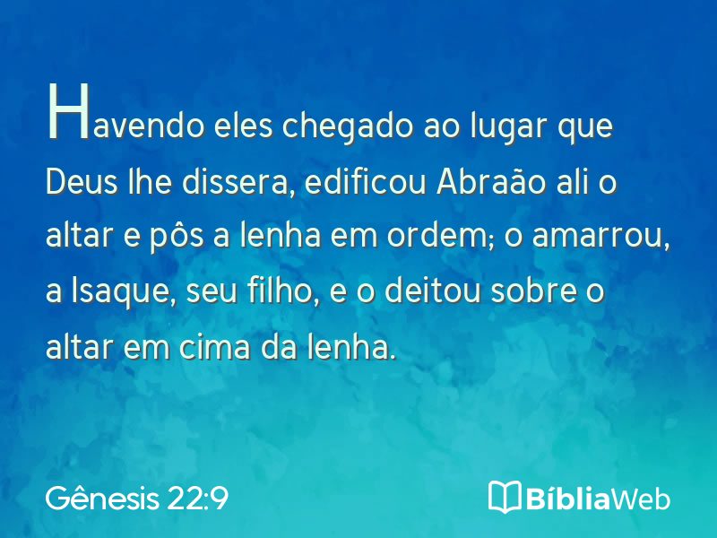 Gênesis 22:9 em imagem para compartilhar