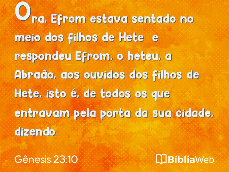 Gênesis 23:10 em imagem para compartilhar