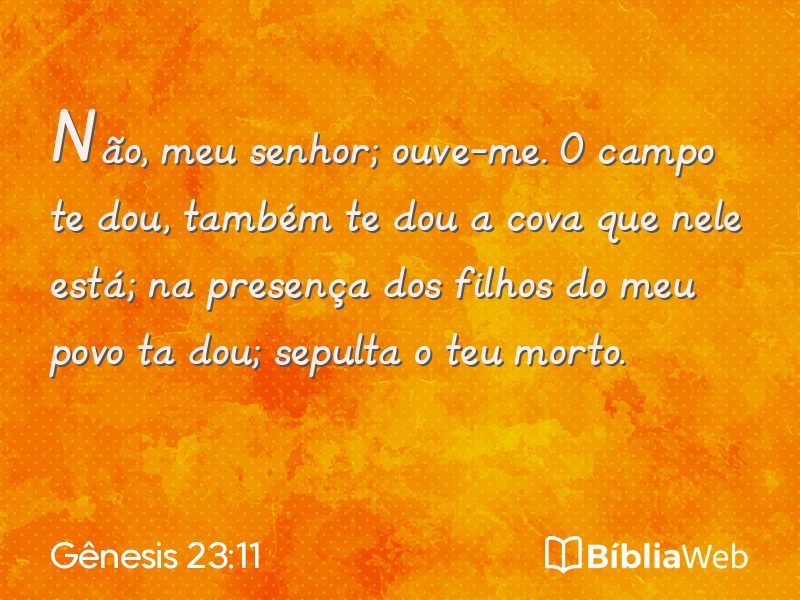 Gênesis 23:11 em imagem para compartilhar