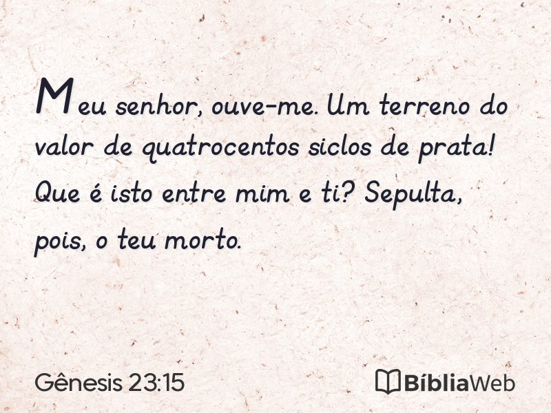 Gênesis 23:15 em imagem para compartilhar
