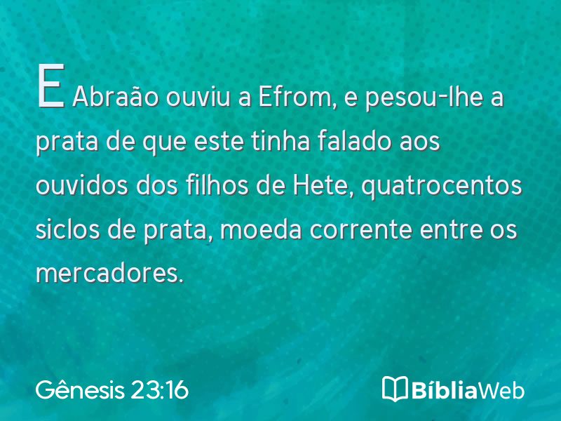 Gênesis 23:16 em imagem para compartilhar