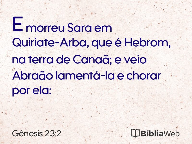 Gênesis 23:2 em imagem para compartilhar