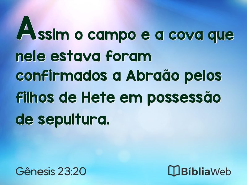 Gênesis 23:20 em imagem para compartilhar
