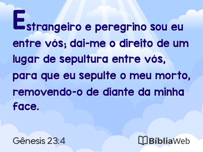 Gênesis 23:4 em imagem para compartilhar