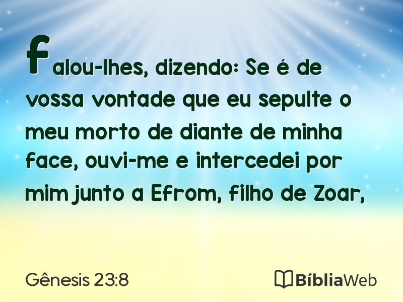 Gênesis 23:8 em imagem para compartilhar