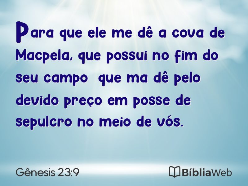 Gênesis 23:9 em imagem para compartilhar
