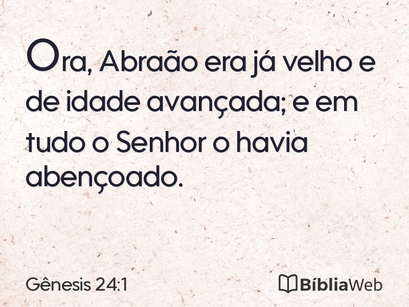 Gênesis 24:1 em imagem para compartilhar