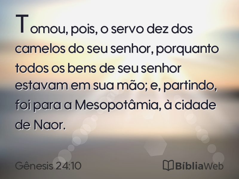 Gênesis 24:10 em imagem para compartilhar