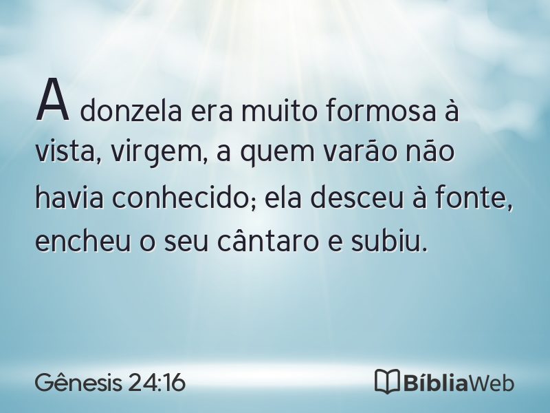 Gênesis 24:16 em imagem para compartilhar