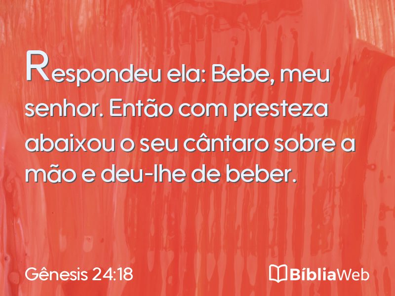 Gênesis 24:18 em imagem para compartilhar