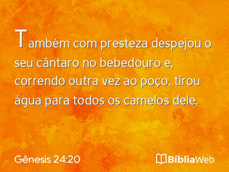 Gênesis 24:20 em imagem para compartilhar