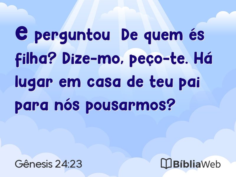 Gênesis 24:23 em imagem para compartilhar