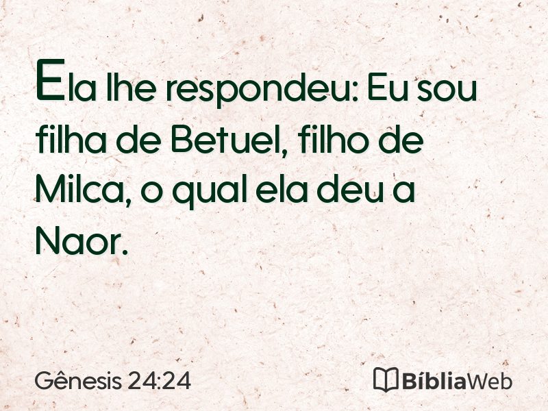 Gênesis 24:24 em imagem para compartilhar