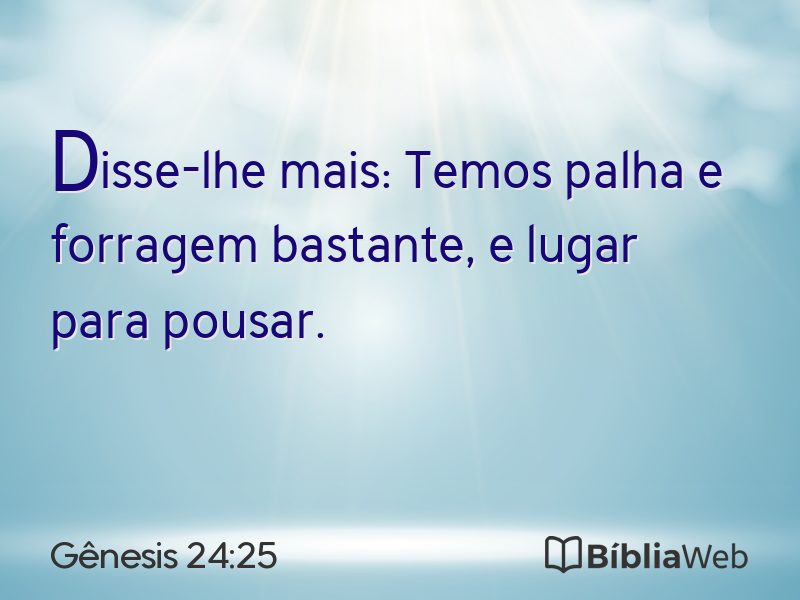Gênesis 24:25 em imagem para compartilhar
