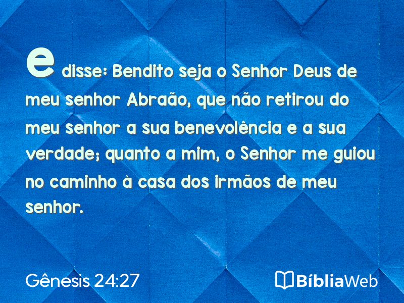 Gênesis 24:27 em imagem para compartilhar
