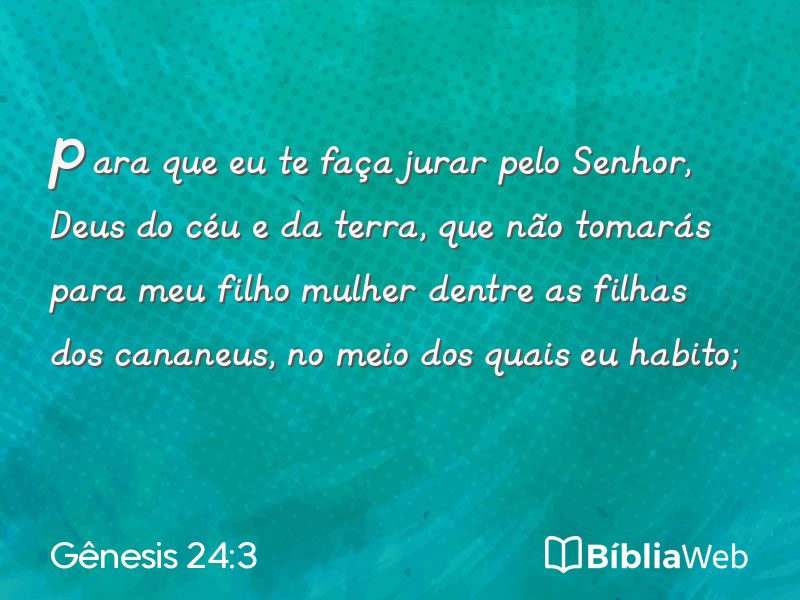 Gênesis 24:3 em imagem para compartilhar