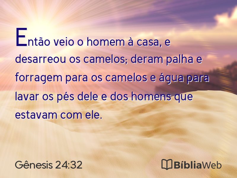 Gênesis 24:32 em imagem para compartilhar