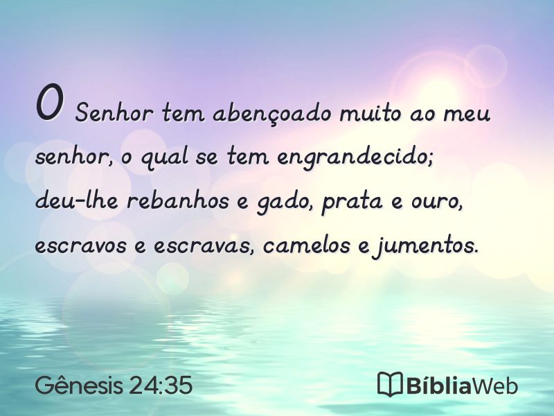 Gênesis 24:35 em imagem para compartilhar