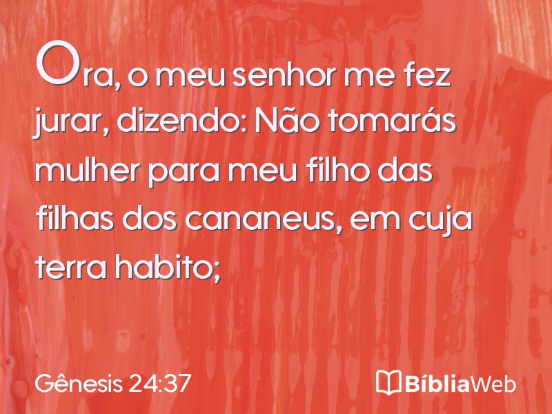 Gênesis 24:37 em imagem para compartilhar