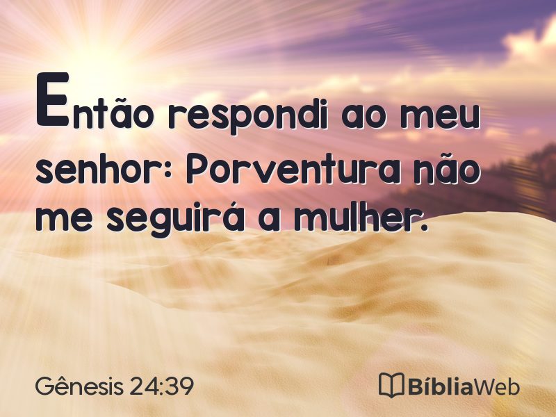 Gênesis 24:39 em imagem para compartilhar