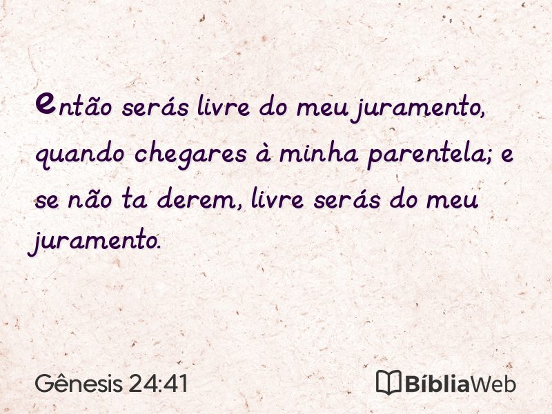 Gênesis 24:41 em imagem para compartilhar