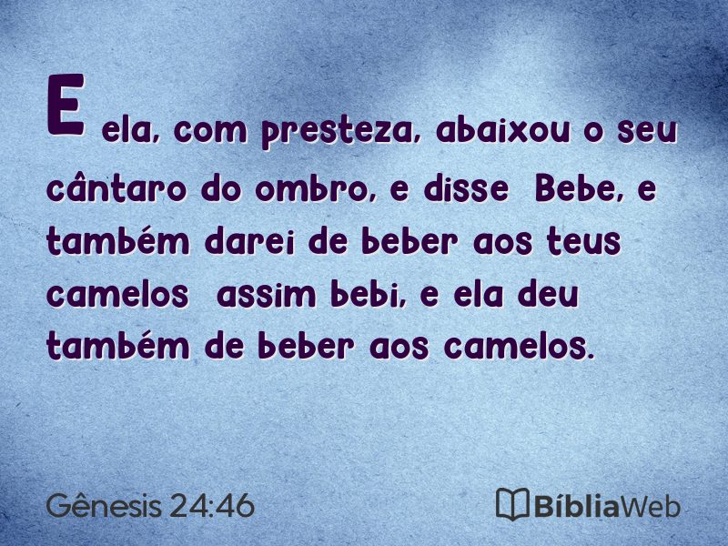 Gênesis 24:46 em imagem para compartilhar