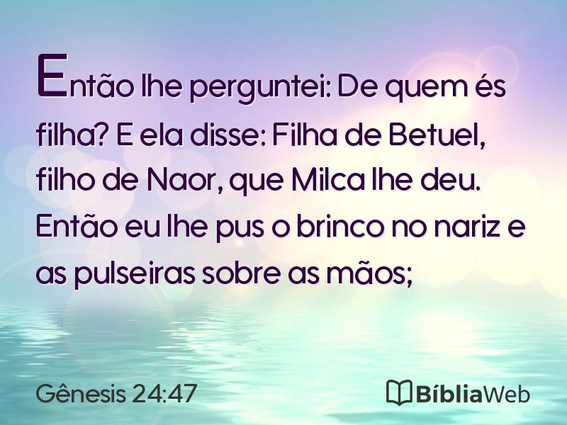 Gênesis 24:47 em imagem para compartilhar