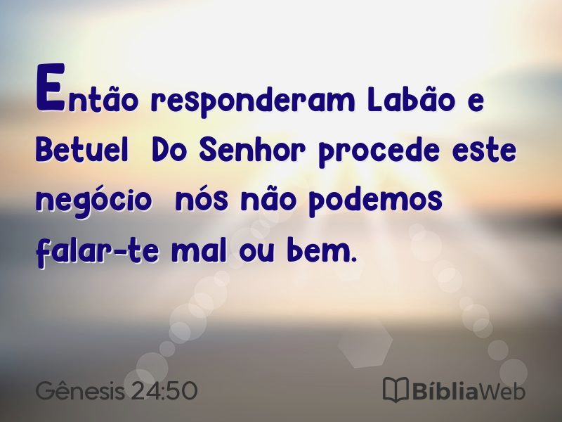 Gênesis 24:50 em imagem para compartilhar