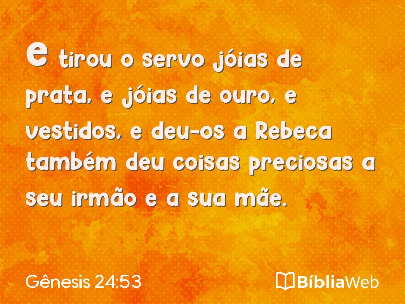 Gênesis 24:53 em imagem para compartilhar