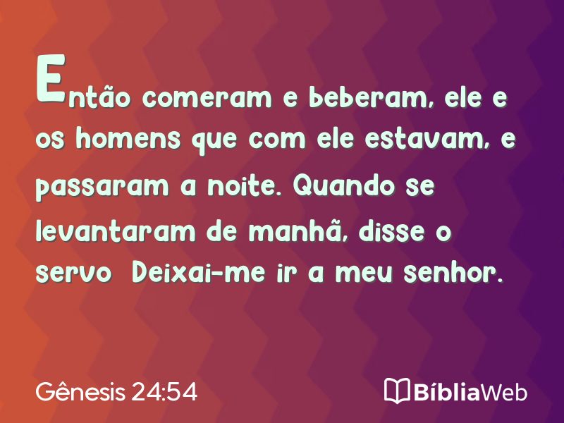 Gênesis 24:54 em imagem para compartilhar