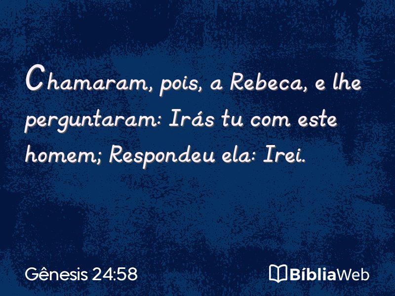 Gênesis 24:58 em imagem para compartilhar