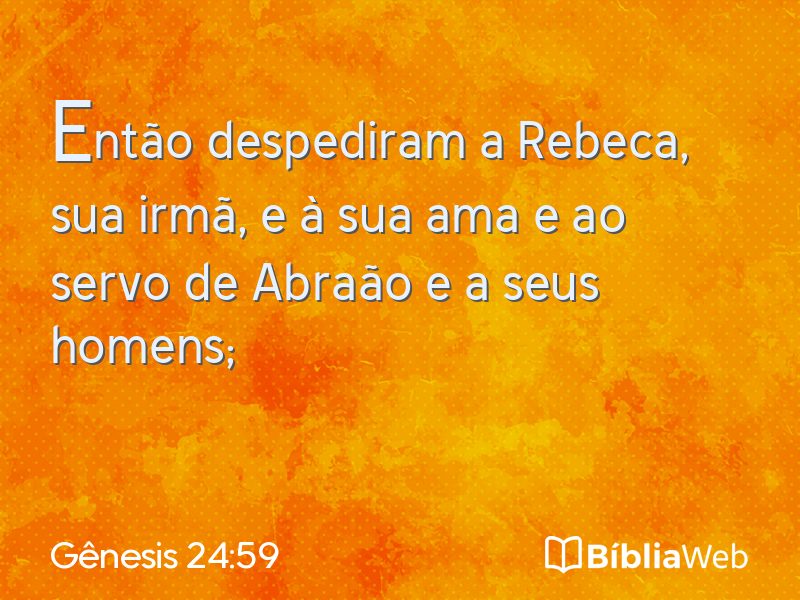 Gênesis 24:59 em imagem para compartilhar