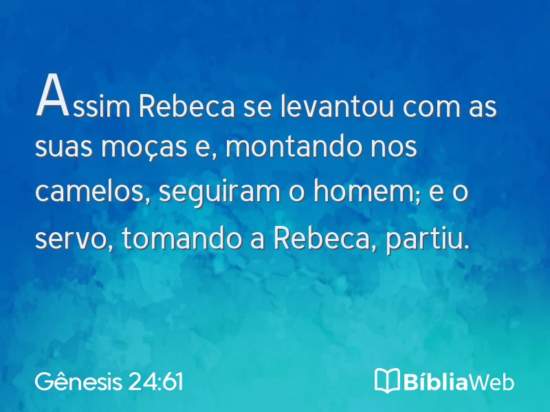 Gênesis 24:61 em imagem para compartilhar