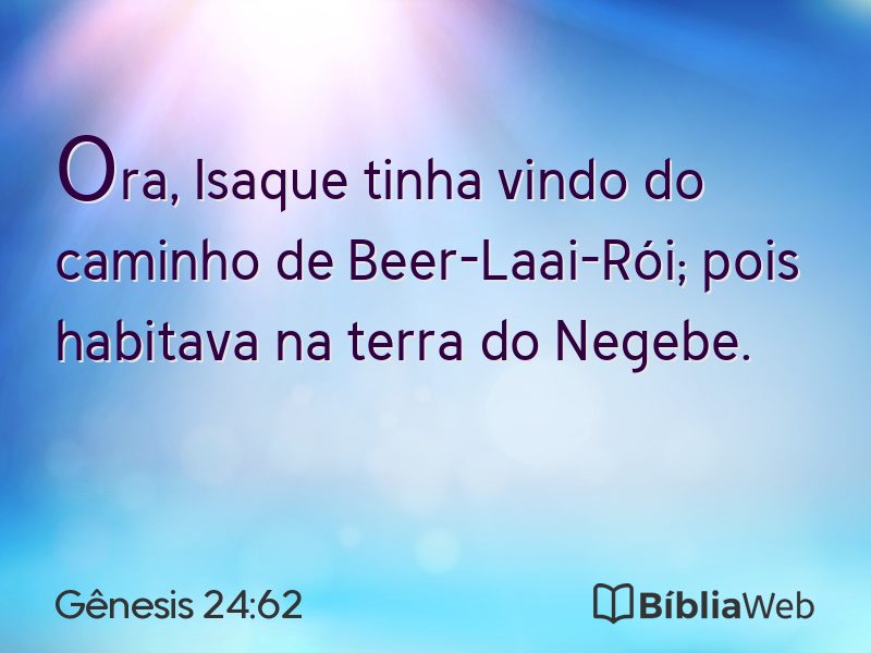 Gênesis 24:62 em imagem para compartilhar