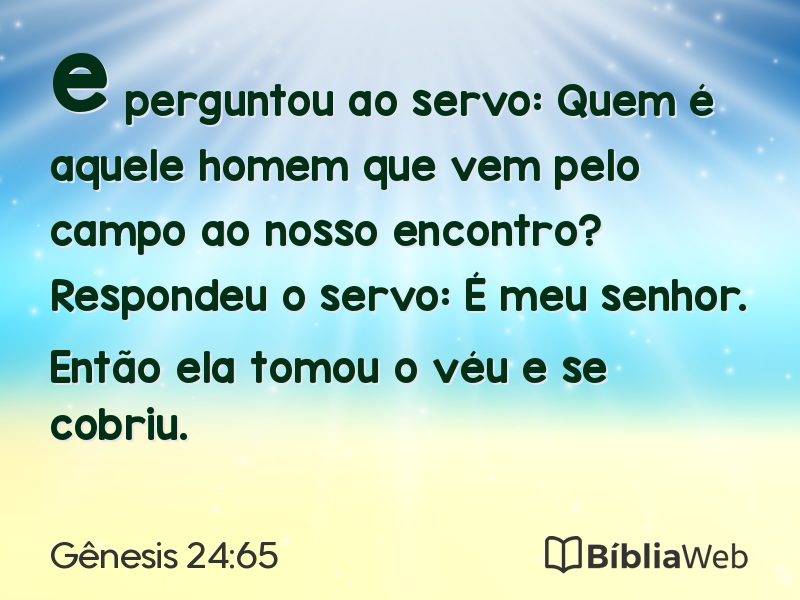 Gênesis 24:65 em imagem para compartilhar